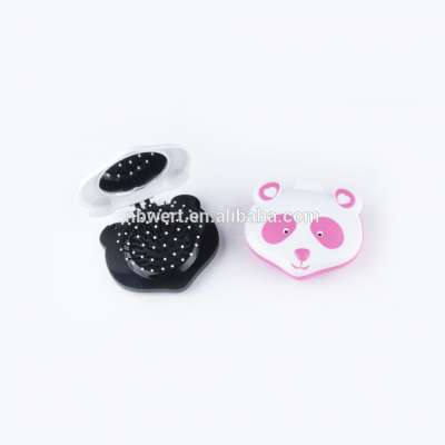 Panda Plastic massage mini small size pocket unfoldable folding pop up baby kids child cusion hair brush hairbrush